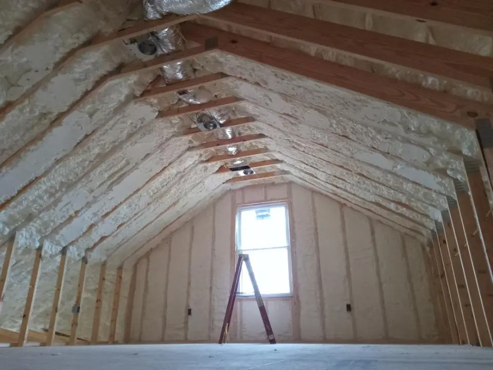 Spray foam roofing application for Crawl Space Insulation project in Robbinsville